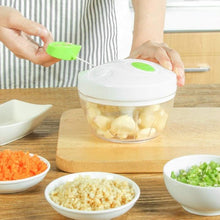 Load image into Gallery viewer, Manual Hand Chopper Spin Cutter For Vegetable Fruit Nuts