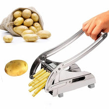 Load image into Gallery viewer, Stainless Steel Potato Chipper Chips 2 Blades Cutter - Metallic Siver