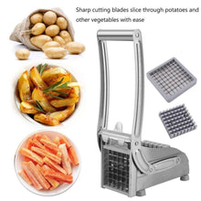 Load image into Gallery viewer, Stainless Steel Potato Chipper Chips 2 Blades Cutter - Metallic Siver