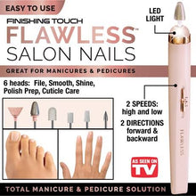 Load image into Gallery viewer, Finishing Touch Flawless Salon Nails Kit, Electronic Nail File and Full Manicure and Pedicure Tool
