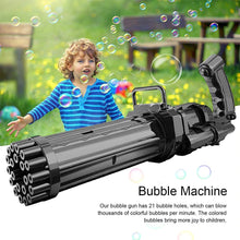 Load image into Gallery viewer, 21 Holes Electric Bubble Maker Gun Toys, Gift for Boys and Girls
