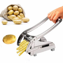 Load image into Gallery viewer, Stainless Steel Potato Chipper Chips 2 Blades Cutter - Metallic Siver
