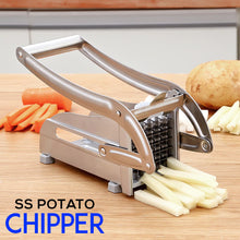 Load image into Gallery viewer, Stainless Steel Potato Chipper Chips 2 Blades Cutter - Metallic Siver
